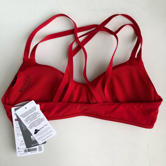 Athleta South Swell Bikini Swim Top Radiant Red S - Picture 5 of 10
